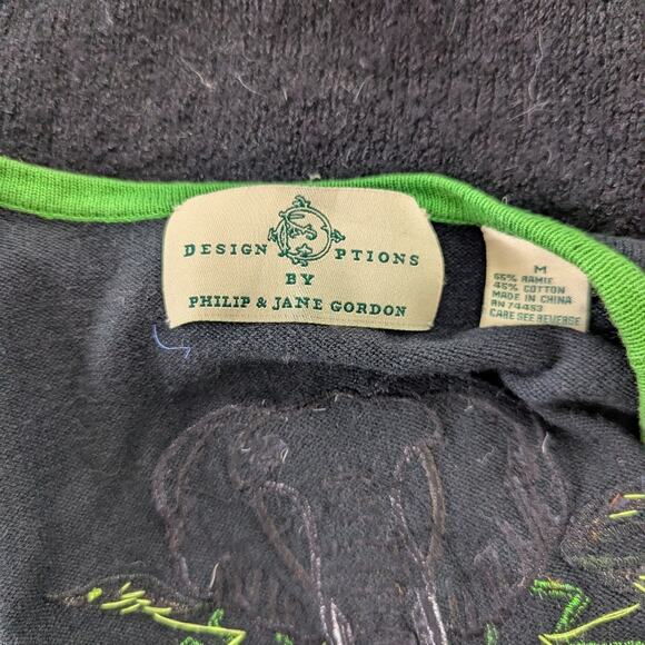 Design Options By Philip & Jane Gordon Jungle Safari Sweater Cardigan Medium - Picture 6 of 6